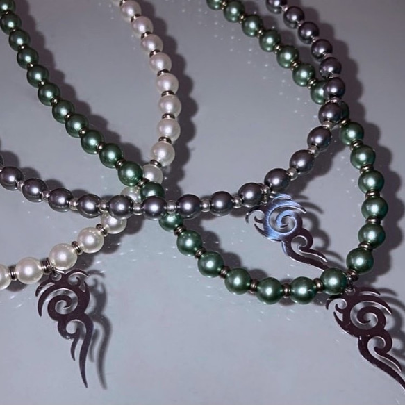 pearl tribal necklace #2 1枚目の画像