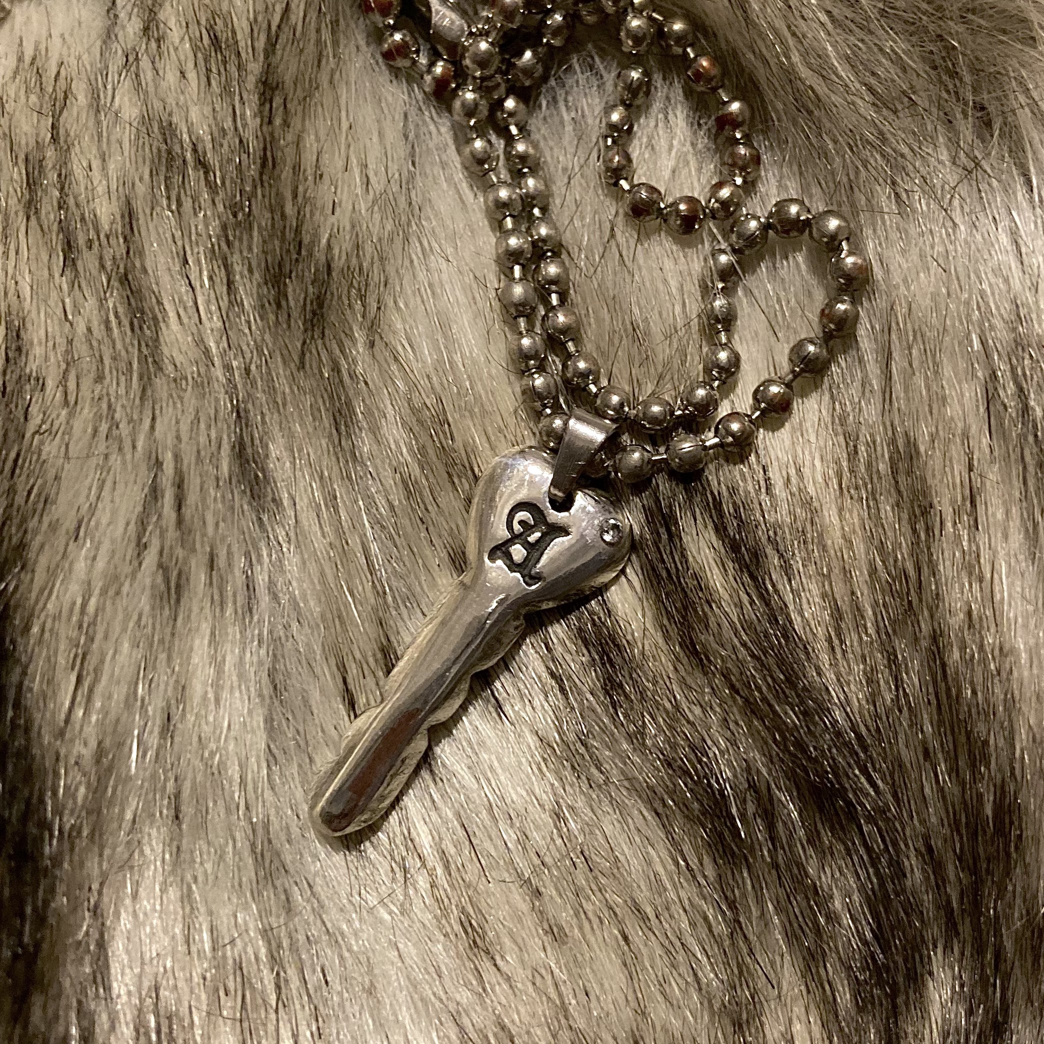 silver heartkey necklace