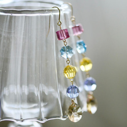 JMO design crystal rainbow color earring birthday gift for g 5枚目の画像