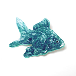 ブローチ 金魚（ブルー） 2枚目の画像