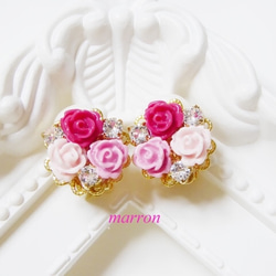 rose♡bouqueスワロフスキーイヤリング 3枚目の画像