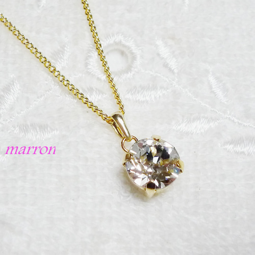 再販8♡1粒スワロフスキーネックレスc ネックレス・ペンダント