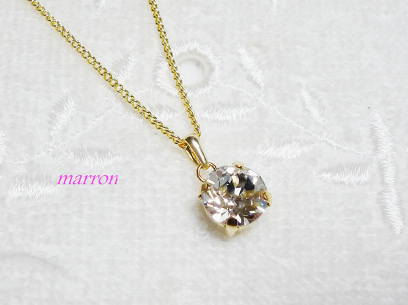 再販8♡1粒スワロフスキーネックレスc ネックレス・ペンダント