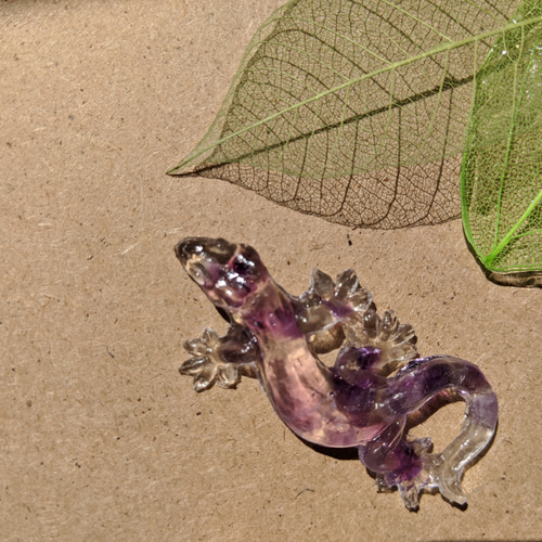 天然石のさざれ石を閉じ込めたトカゲちゃん〜アメジスト〜 その他