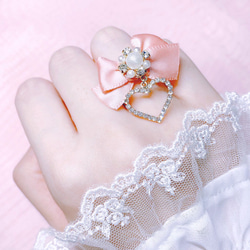 キラキラビジューとハートのリング 指輪 / 量産型 量産 地雷 病み