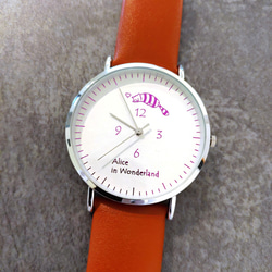チシャ猫の腕時計（レディース・本革） 不思議の国のアリス 2枚目の画像