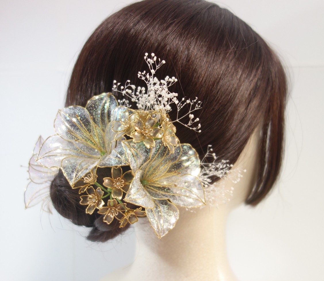 クォーツリリィの髪飾り(Uピン9本セット)