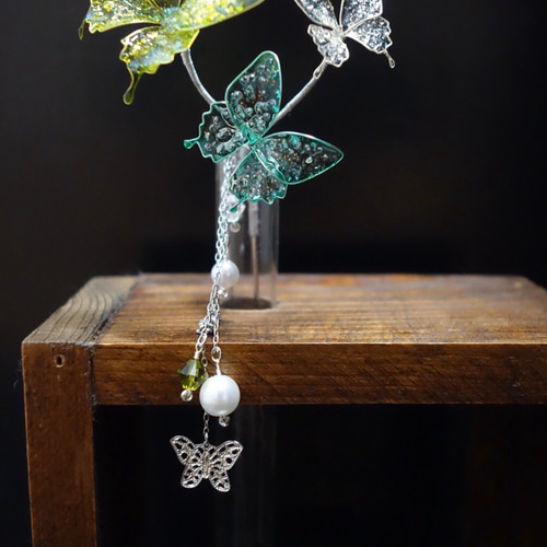 絨花(中国のモールアート) エーデルワイス　　かんざし 絨花(中国のモールアート) エーデルワイスかんざし
