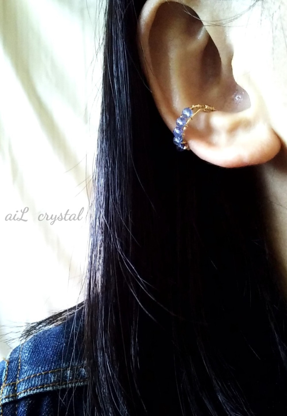 【14kgf】坦桑石耳套~迷人藍紫色~一耳均碼　十二月生日石 第5張的照片