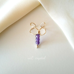 [14kgf] 紫水晶耳套均碼　二月生日石 第3張的照片