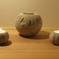 送料無料】ハロウィンにピッタリ パンプキンのモルタルキャンドル