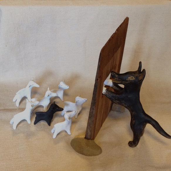 おおかみと7匹の子やぎ(大) その他置物 粘土屋きのとり 通販 418950