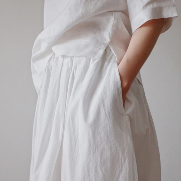 大人かわいい ナチュラル コットン 綿 スカート 体型カバー ボトムス ゆったり 夏 [ma111-w] 7枚目の画像