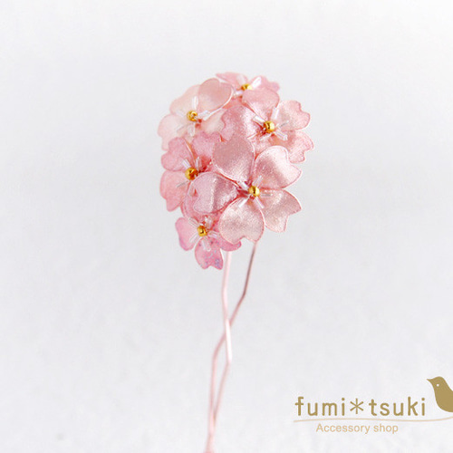 桜のかんざし（マニキュアフラワー）【受注生産】 かんざし fumitsuki 