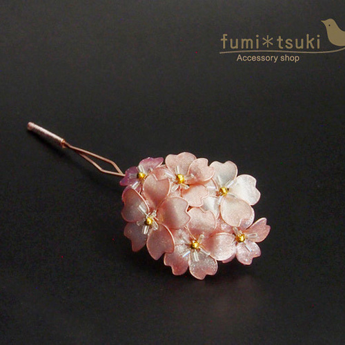 桜のかんざし（マニキュアフラワー）【受注生産】 かんざし fumitsuki