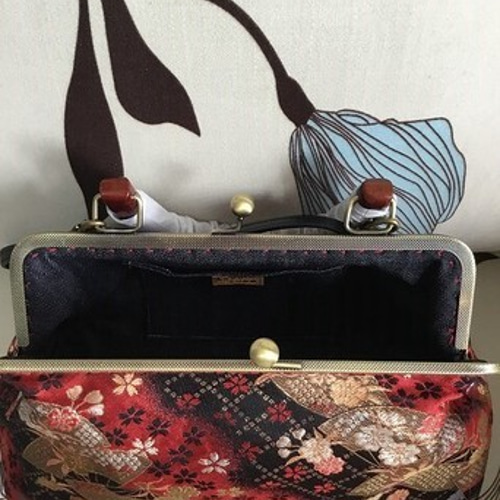 SALE！！アンズルーム☆和美☆2WAY がま口バッグ☆金襴☆ハンドバッグ 