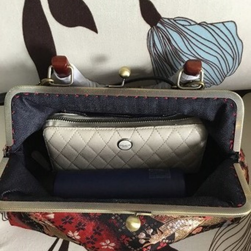 SALE！！アンズルーム☆和美☆2WAY がま口バッグ☆金襴☆ハンドバッグ 