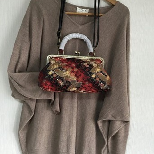 SALE！！アンズルーム☆和美☆2WAY がま口バッグ☆金襴☆ハンドバッグ 