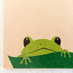 【メモ帳】葉っぱからのぞくかえるのクラフト紙のメモ 5枚目の画像