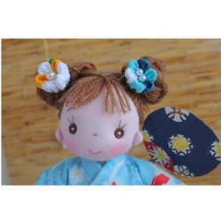 着せ替え布人形　金魚の浴衣セット　パセリちゃん用　夏祭りに❢　花火大会に❢　風鈴つき❢ 2枚目の画像