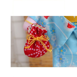 着せ替え布人形　金魚の浴衣セット　パセリちゃん用　夏祭りに❢　花火大会に❢　風鈴つき❢ 5枚目の画像