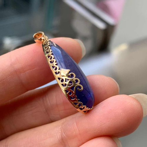 K18 タンザナイトペンダントヘッド アクセサリー】 タンザナイト ペンダントトップ K18 - 魔石屋.com