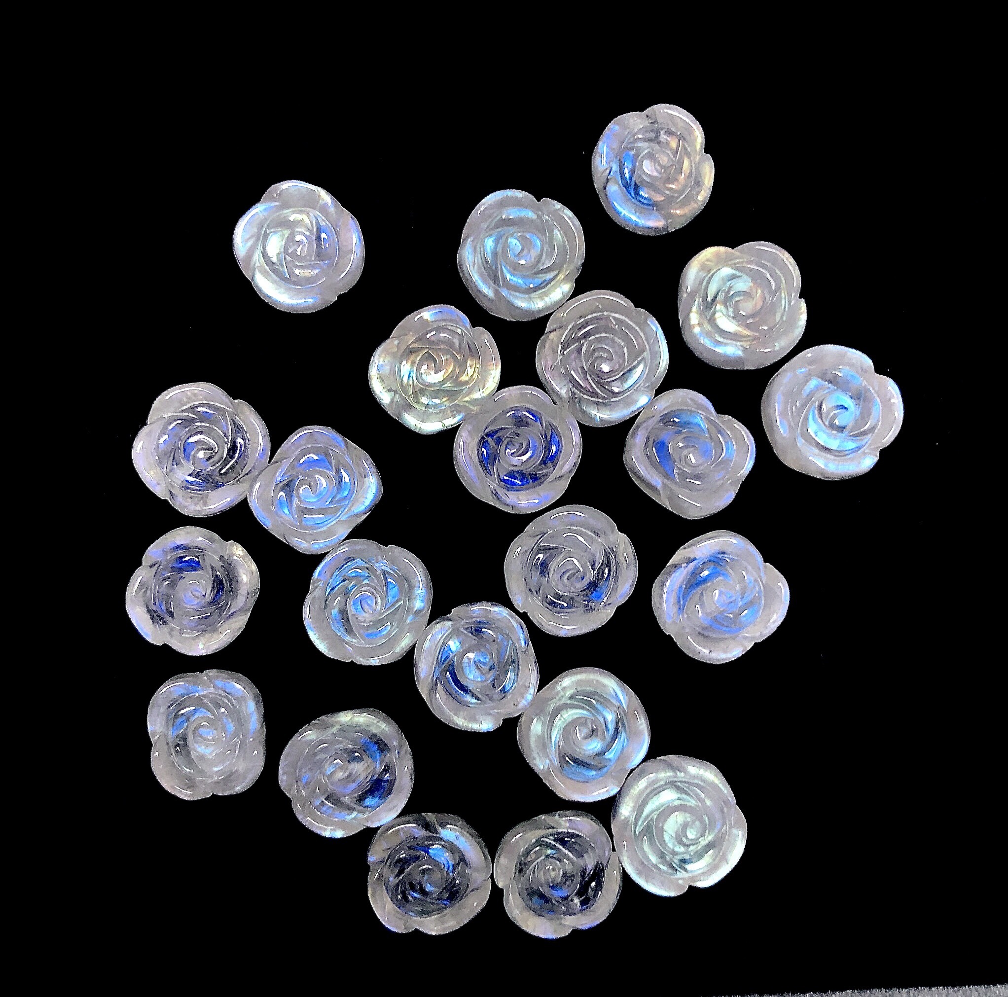 レインボームーンストーン バラ 22粒 ①