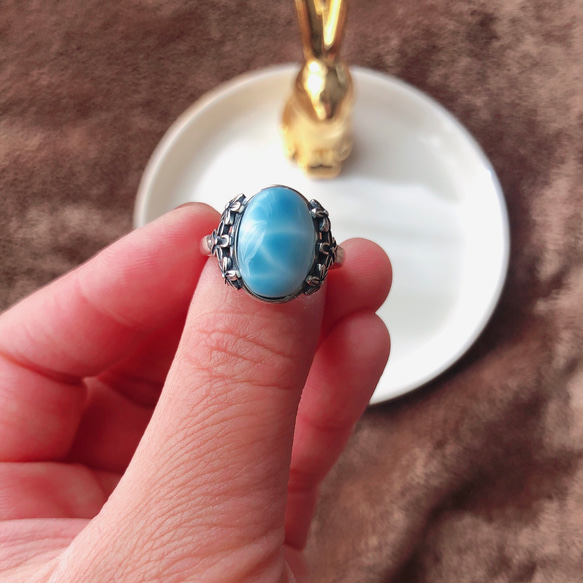 衝撃特価 天然無処理 ラリマー リング s925 ② 指輪・リング 天然石屋 アクセサリー