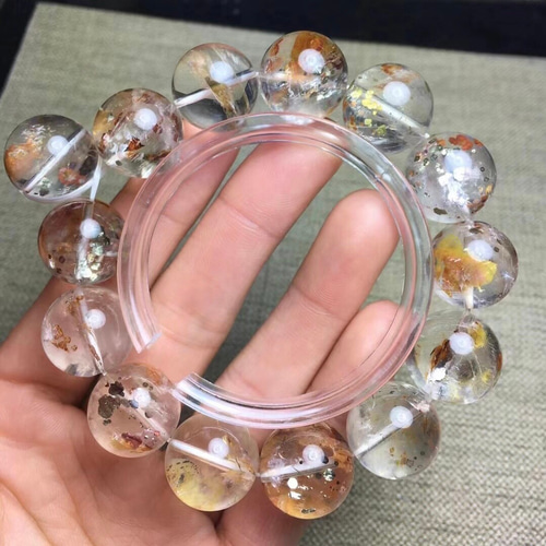 奇跡の入荷♡16ミリup 透明感抜群　パイライトインクォーツ　ブレスレット 65ebbf3596fa58f289b0a570fb40ed