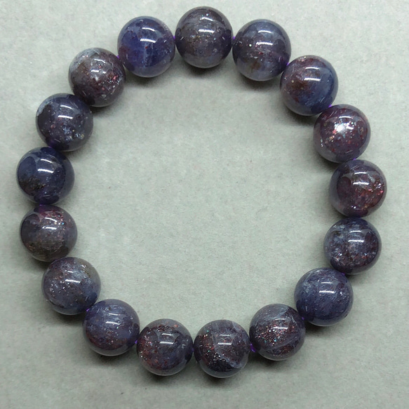 天然無処理 アイオライトサンストーン 菫青石 ブレスレット  
