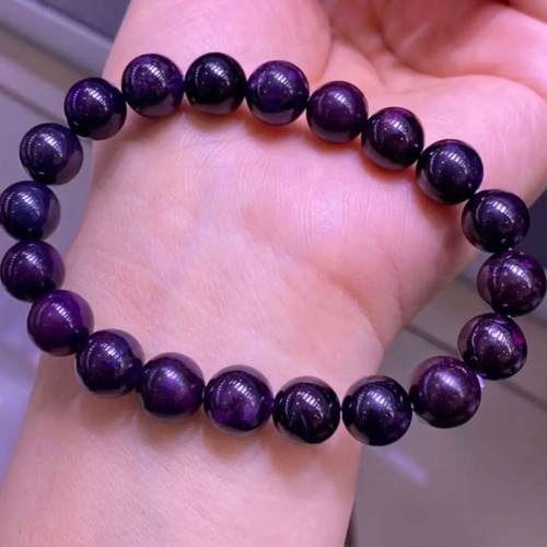 天然無処理 スギライト ブレスレット 9.5mm - 29g ブレスレット 天然石  