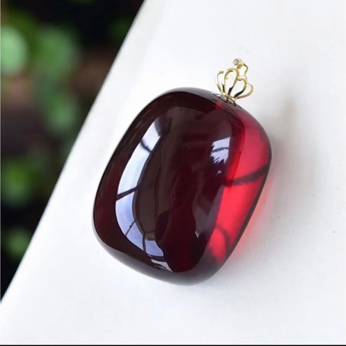 天然無処理 レッドアンバー 琥珀 ネックレス 7.3g ネックレス  