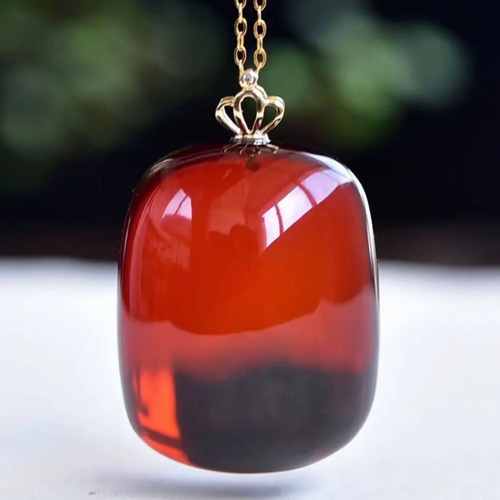 天然無処理 レッドアンバー 琥珀 ネックレス 7.3g ネックレス  