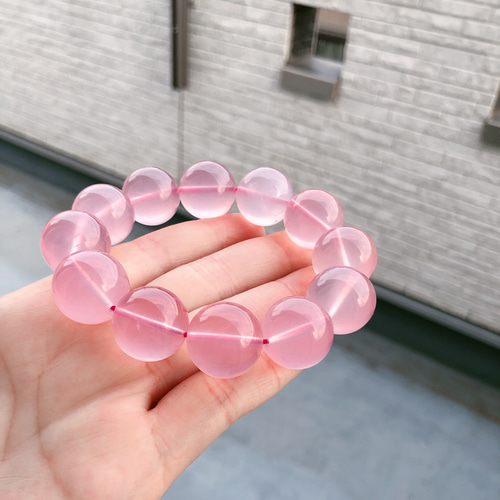 天然無処理 ローズクォーツ 大玉18mm ブレスレット ブレスレット 