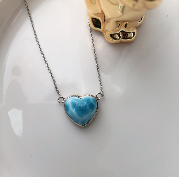 天然無処理 ラリマー ♡ハート ネックレス s925 ② ネックレス