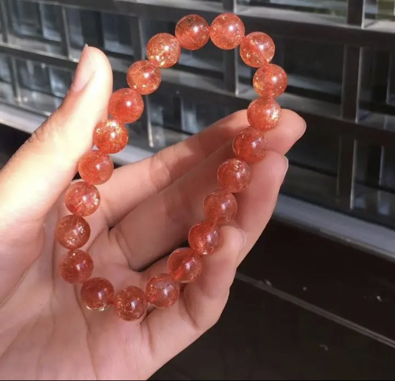 天然無処理　サンストーン ブレスレット 21.6g