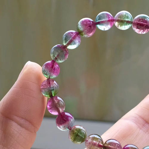 天然 ウォーターメロン トルマリン ブレスレット ブレスレット 天然石