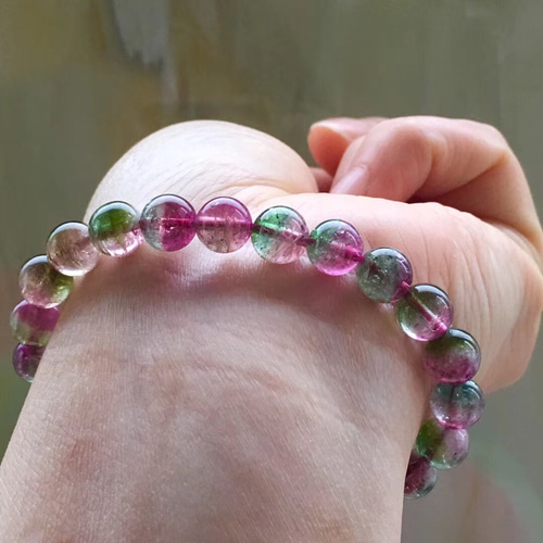 天然 ウォーターメロン トルマリン ブレスレット ブレスレット 天然石