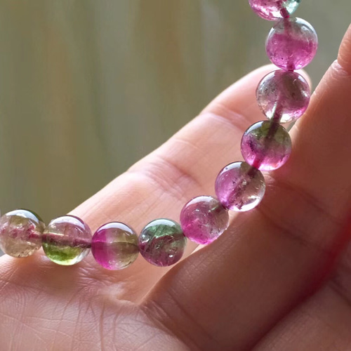 【ウォーターメロン トルマリン】癒しと調和をもたらす 天然石 ブレスレット 天然 ウォーターメロン トルマリン ブレスレット ブレスレット 天然石