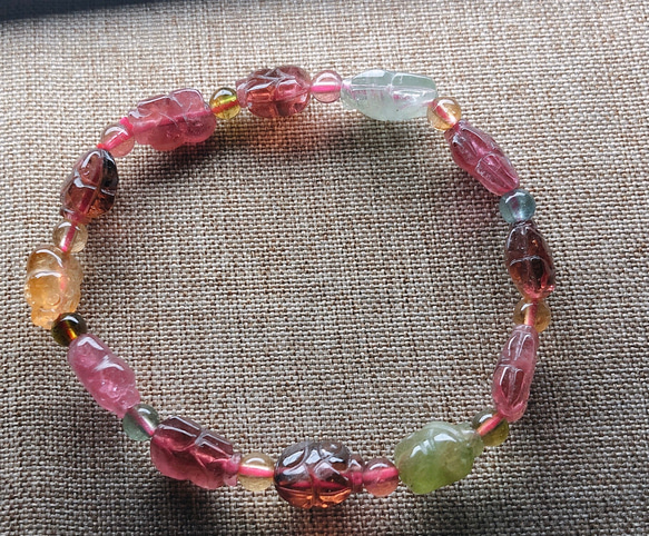 トルマリン 子豚ちゃん ブレスレット 12mm ブレスレット 天然石屋 通販  