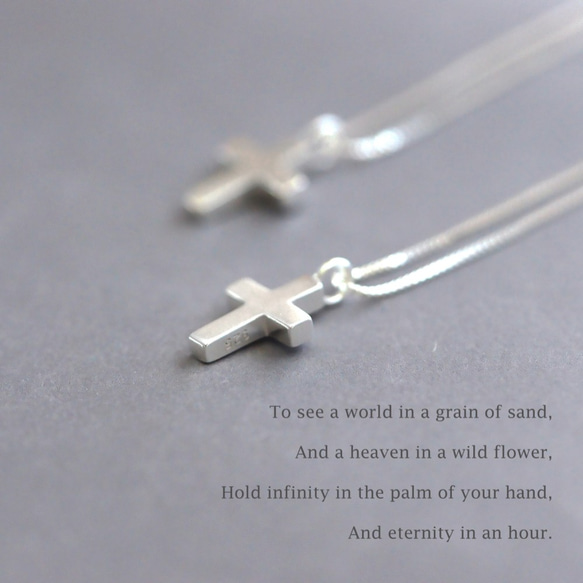 超厚實-純銀素銀小十字架項鍊-短鍊-生日禮物 第7張的照片