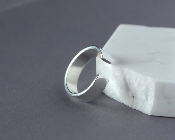 超厚實-5mm簡單寬版純銀素銀戒指-開口戒-可調式-生日禮物 第3張的照片