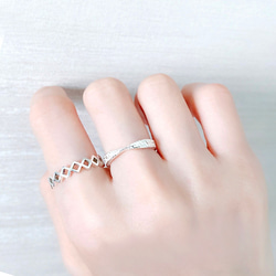 質感超好~菱形純銀素銀女生戒指-食指戒-開口戒-可調式--生日禮物 第7張的照片