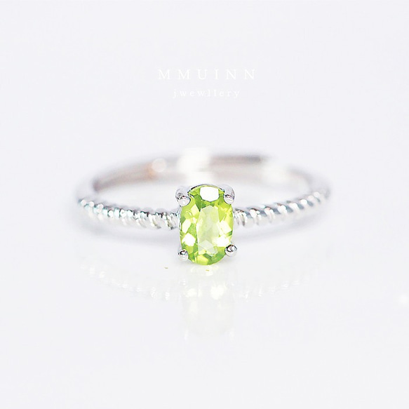 好美的果綠橄欖石戒指 • 可調式FreeSize • 天然石寶石戒指~8月誕生石 Peridot 第2張的照片