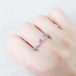 迷人的粉紅色碧璽戒指 • 可調式FreeSize • 寶石戒指 第7張的照片