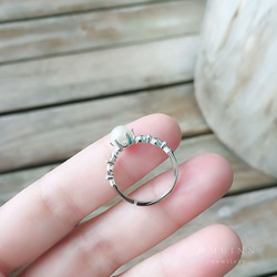 天然淡水珍珠戒指 • 可調式FreeSize • 寶石戒指 第4張的照片