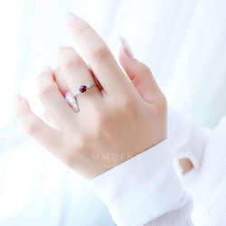 復古鎂鋁紫紅石榴石戒指  • 可調式FreeSize • 天然石寶石戒指 • 一月誕生石GARNET 第3張的照片