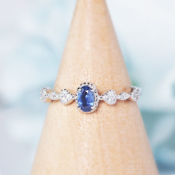 好美的藍寶石戒指 • 可調式FreeSize • 天然石寶石戒指 • 9月誕生石Sapphire 第1張的照片