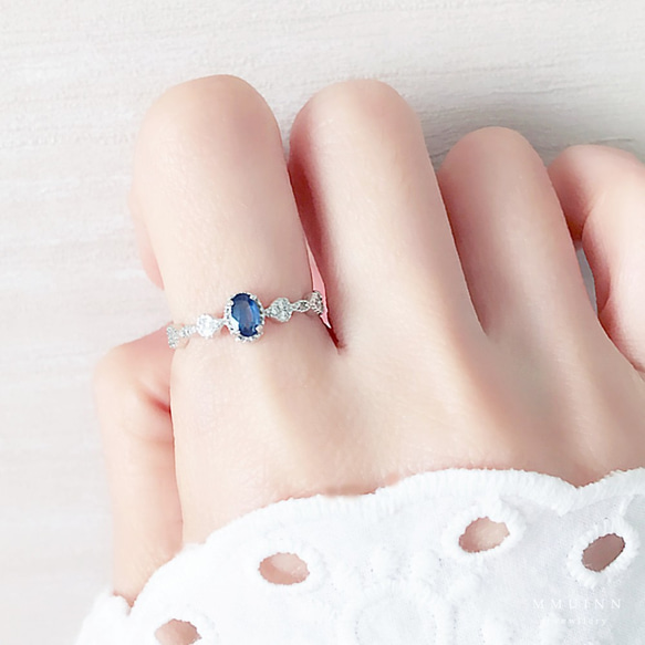 好美的藍寶石戒指 • 可調式FreeSize • 天然石寶石戒指 • 9月誕生石Sapphire 第5張的照片