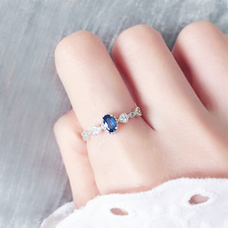 好美的藍寶石戒指 • 可調式FreeSize • 天然石寶石戒指 • 9月誕生石Sapphire 第3張的照片